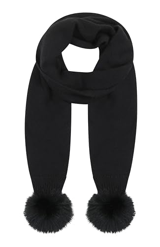 GORSKI Knit Cashmere Scarf with Fox Fur Pompom