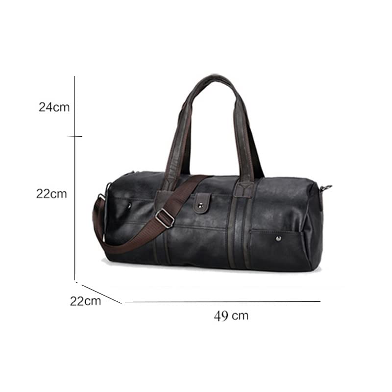 Men's Large Capacity Waterproof PU Leather Sports & Travel Bag