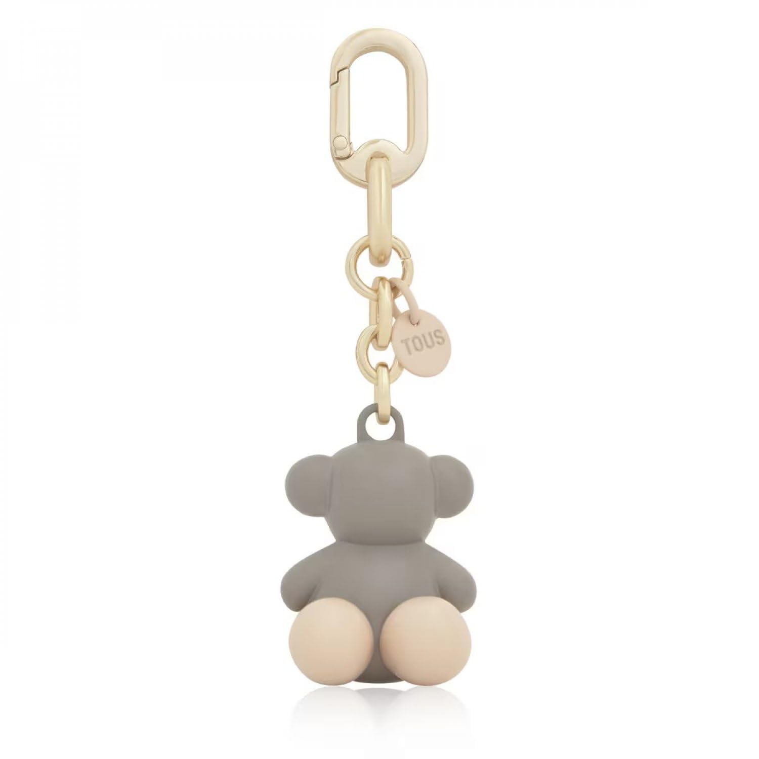 TOUS Bold Bear Metal Key Ring in Taupe/Grey