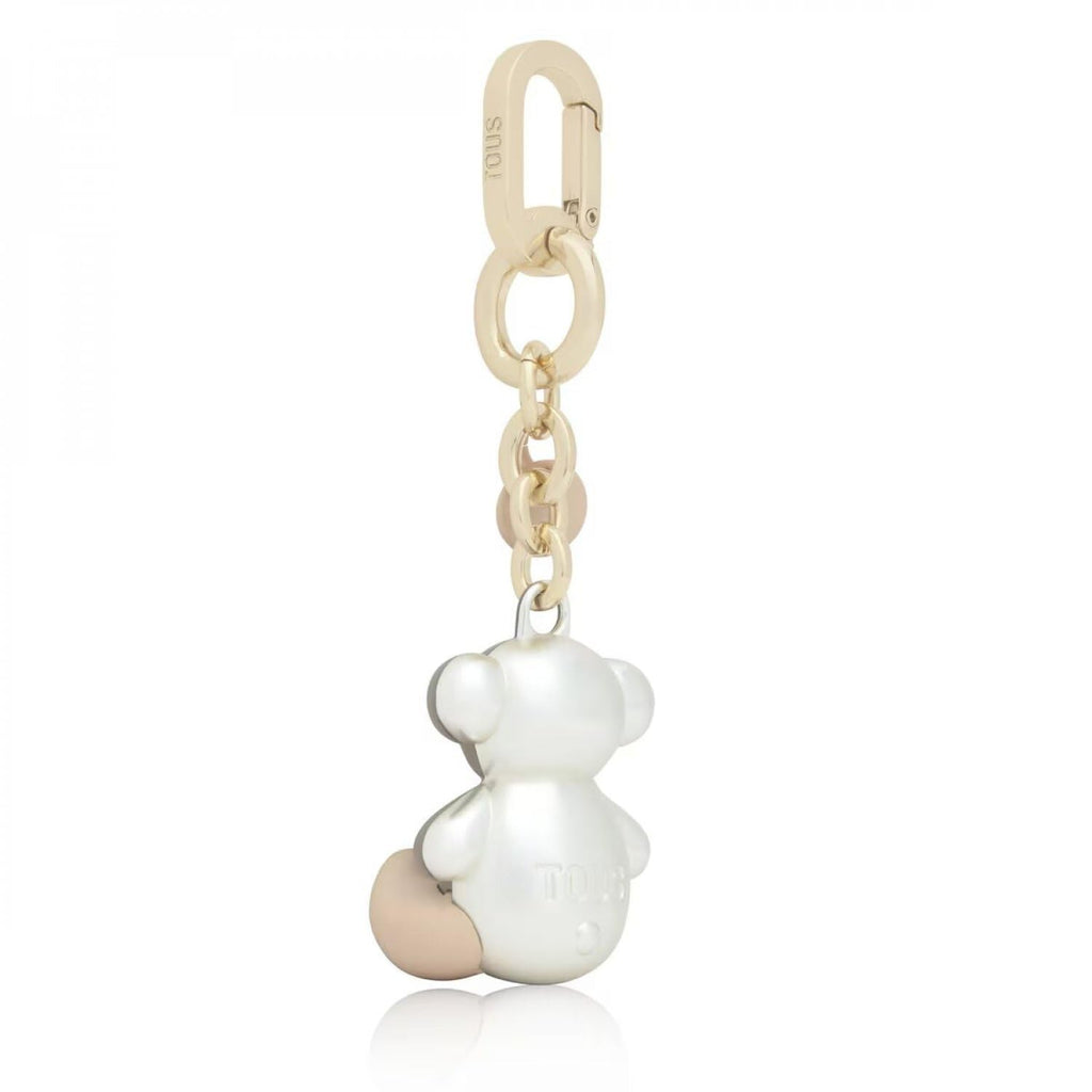 TOUS Bold Bear Metal Key Ring in Taupe/Grey