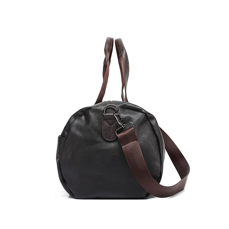 Men's Large Capacity Waterproof PU Leather Sports & Travel Bag