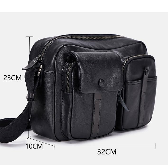 Men's Genuine Leather Large Crossbody Bag