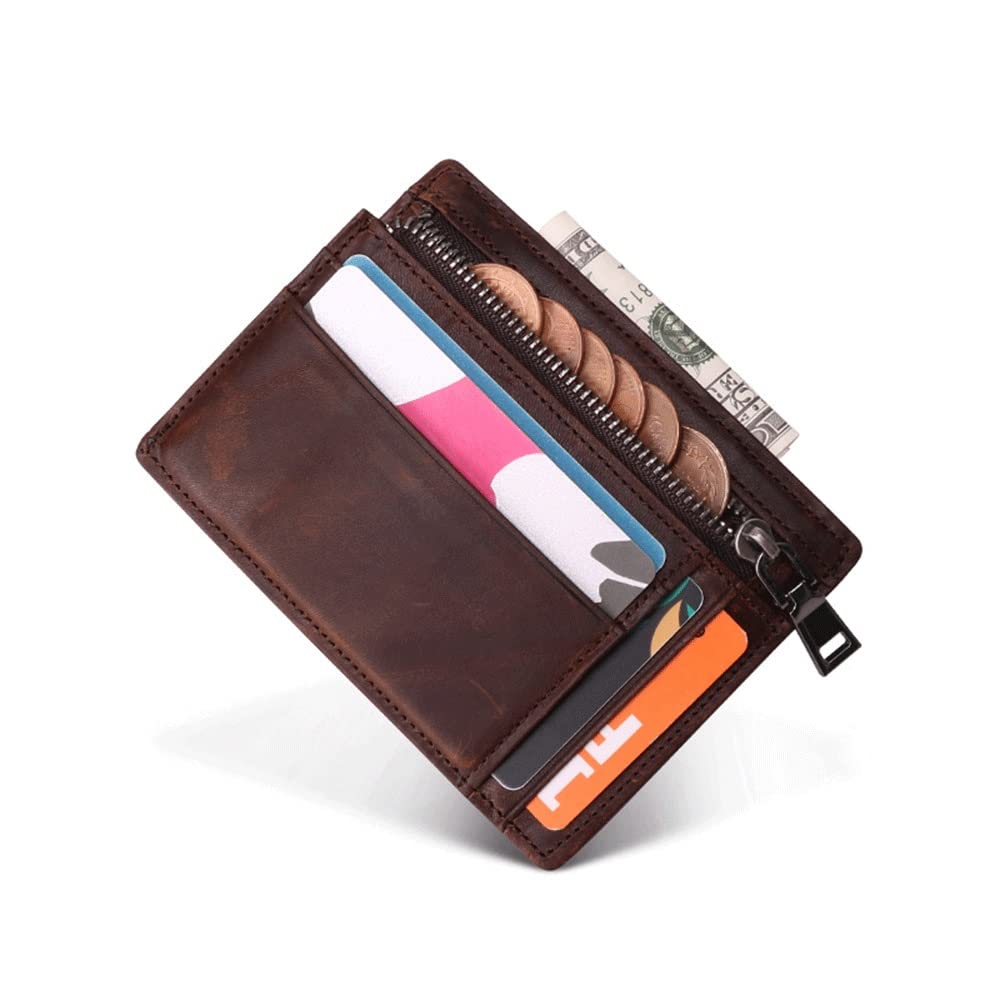 GPUJFAAC Ultra-Thin Anti-Theft Multi-Card Wallet with Zipper Coin Purse