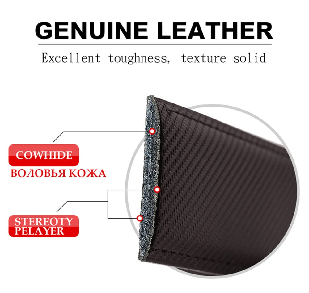 FOOOZ Men's Genuine Leather Ratchet Belt with Automatic Buckle (3.5cm)