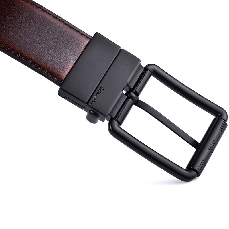 FMOPQ Men's Reversible Leather Belt with Roller Buckle