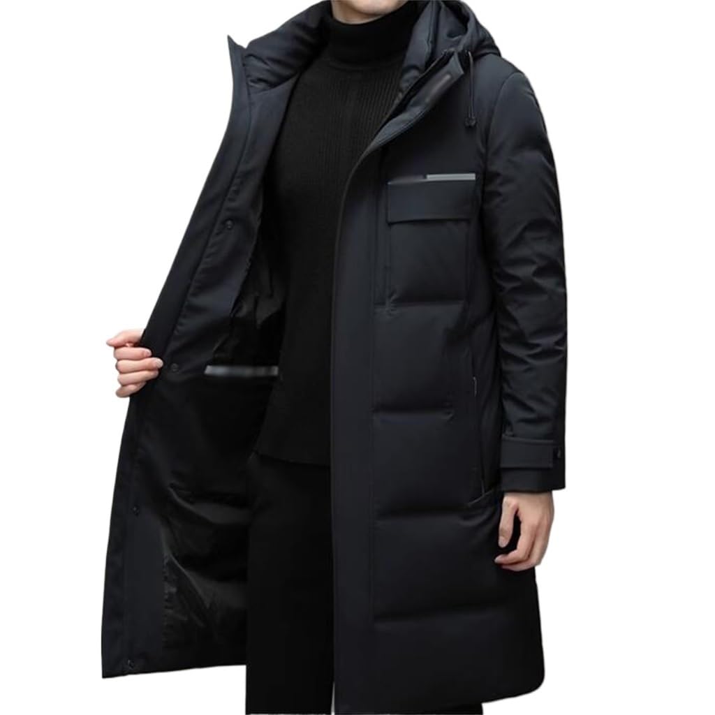 Men's Long Thick Hooded Down Winter Coat