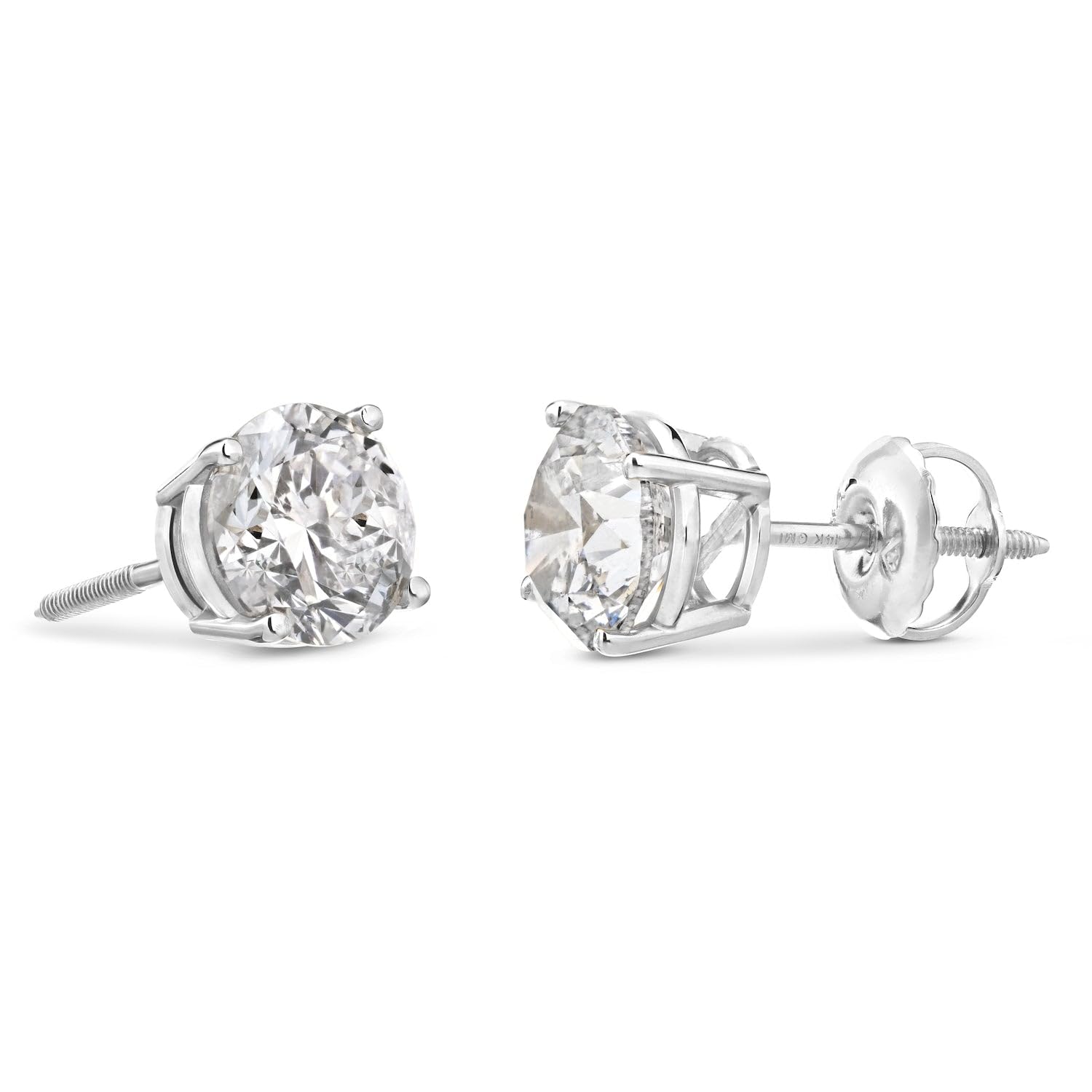 Certified Natural Diamond Stud Earrings in 14K Gold