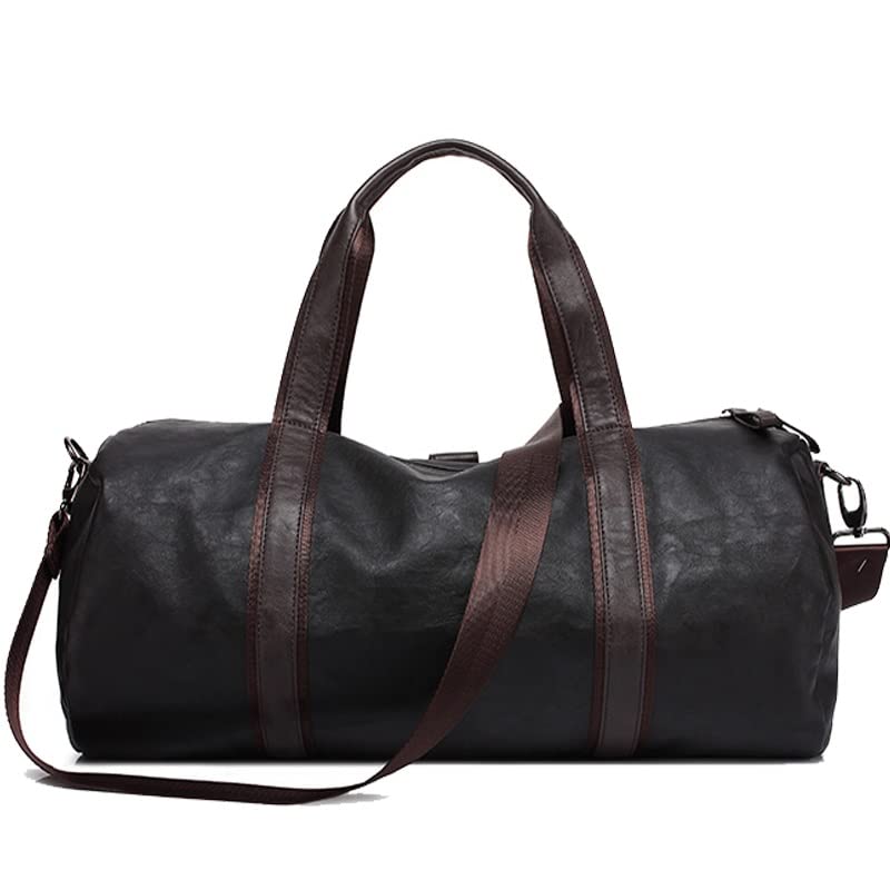 Men's Large Capacity Waterproof PU Leather Sports & Travel Bag