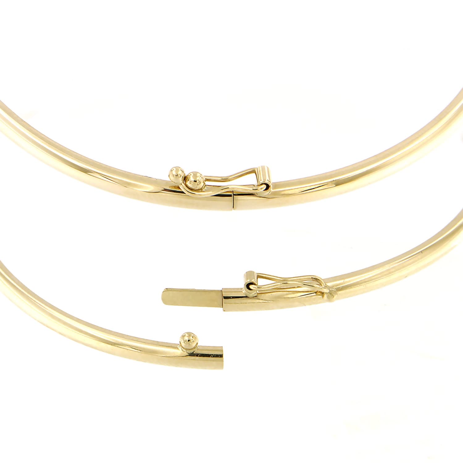 Forme di Lucchetta 14k Real Gold Bangle Bracelet for Women (7 Inches)