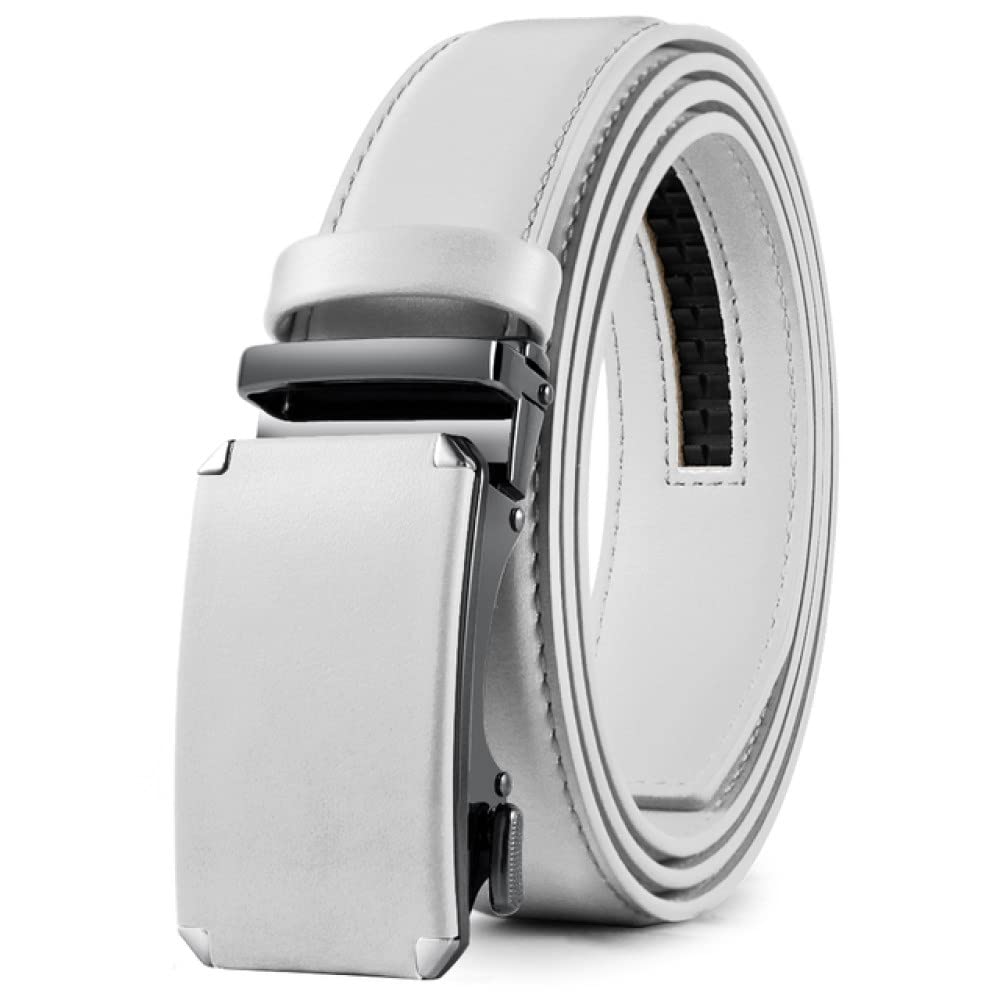 Men's Genuine Leather Ratchet Belt with Automatic Buckle (3.5cm)