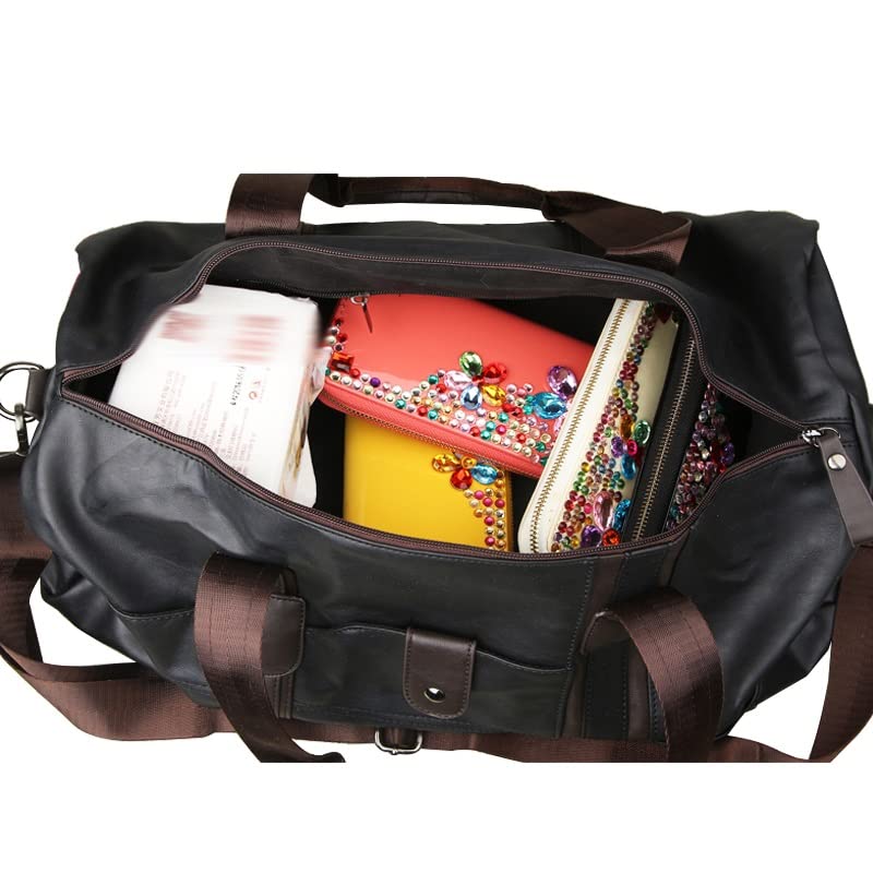 Men's Large Capacity Waterproof PU Leather Sports & Travel Bag
