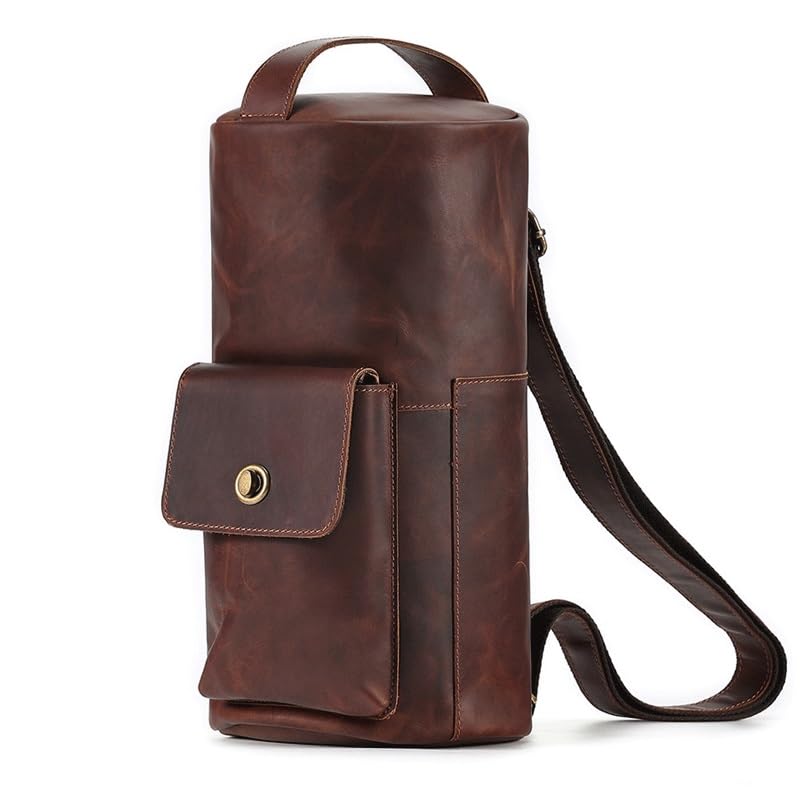Vintage Crossbody Bag Cylinder Shoulder Chest Men's