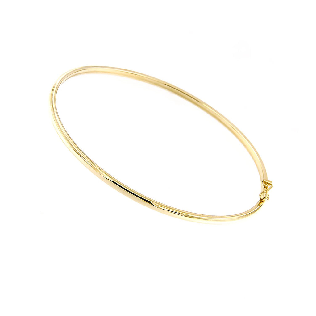 Forme di Lucchetta 14k Real Gold Bangle Bracelet for Women (7 Inches)