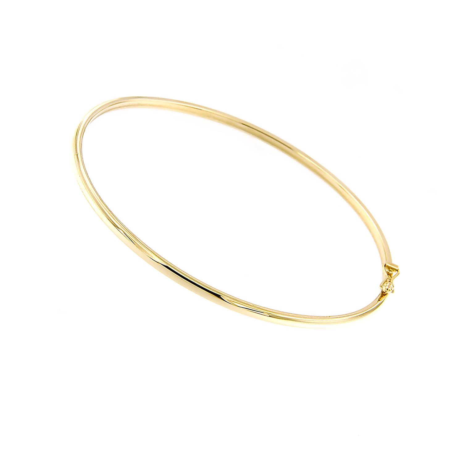 Forme di Lucchetta 14k Real Gold Bangle Bracelet for Women (7 Inches)