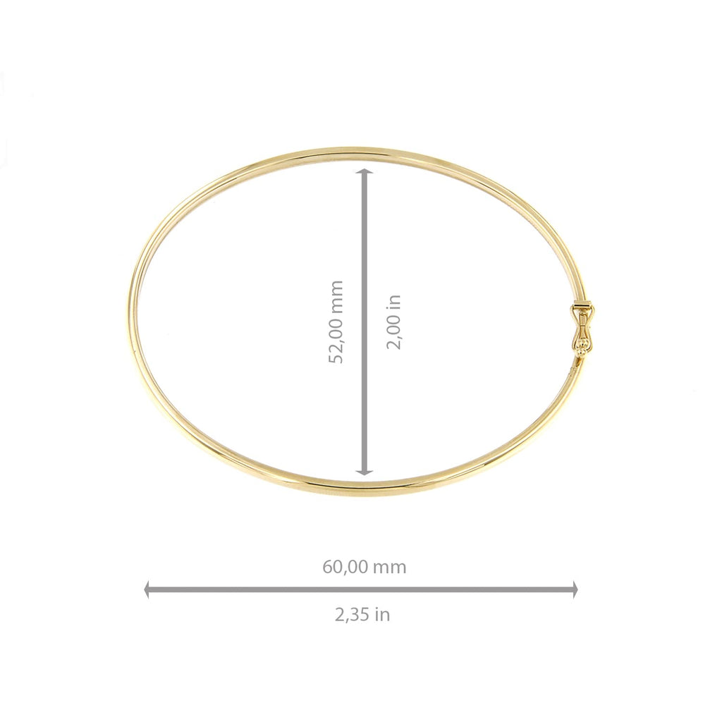 Forme di Lucchetta 14k Real Gold Bangle Bracelet for Women (7 Inches)