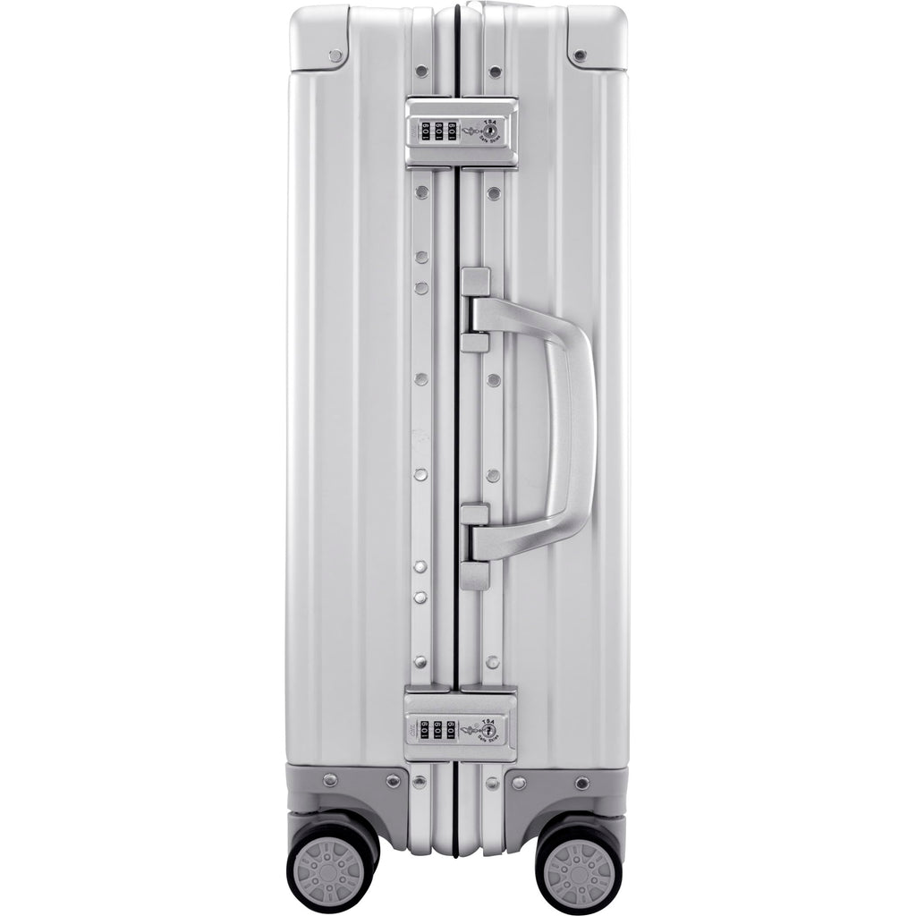 SKYLARK-100 Aluminum Luggage Set 20 & 26-inch, Silver Hard Shell Suitcase Combo with TSA Locks, Spinner Wheels, Lightweight & Scratch-Resistant