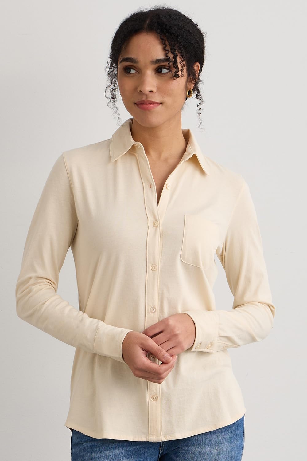 Women's 100% Organic Pima Cotton Long Sleeve Shirt