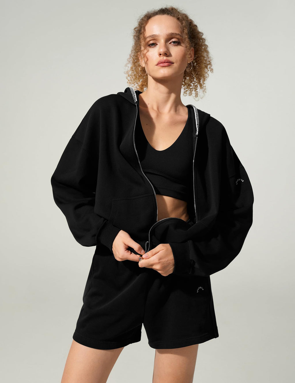 Silk Terry Oversized Zip-Up Hoodie