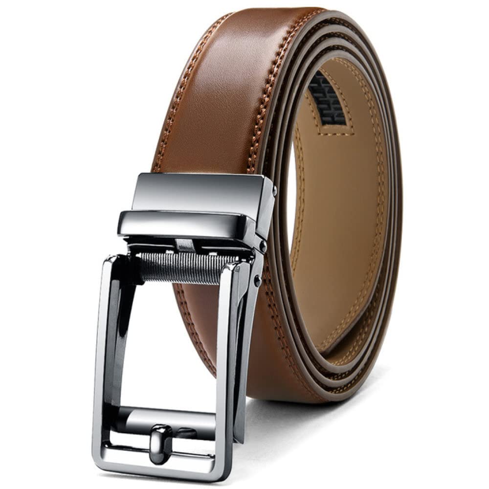 FOOOZ Men's Genuine Leather Ratchet Belt with Automatic Buckle (3.5cm)