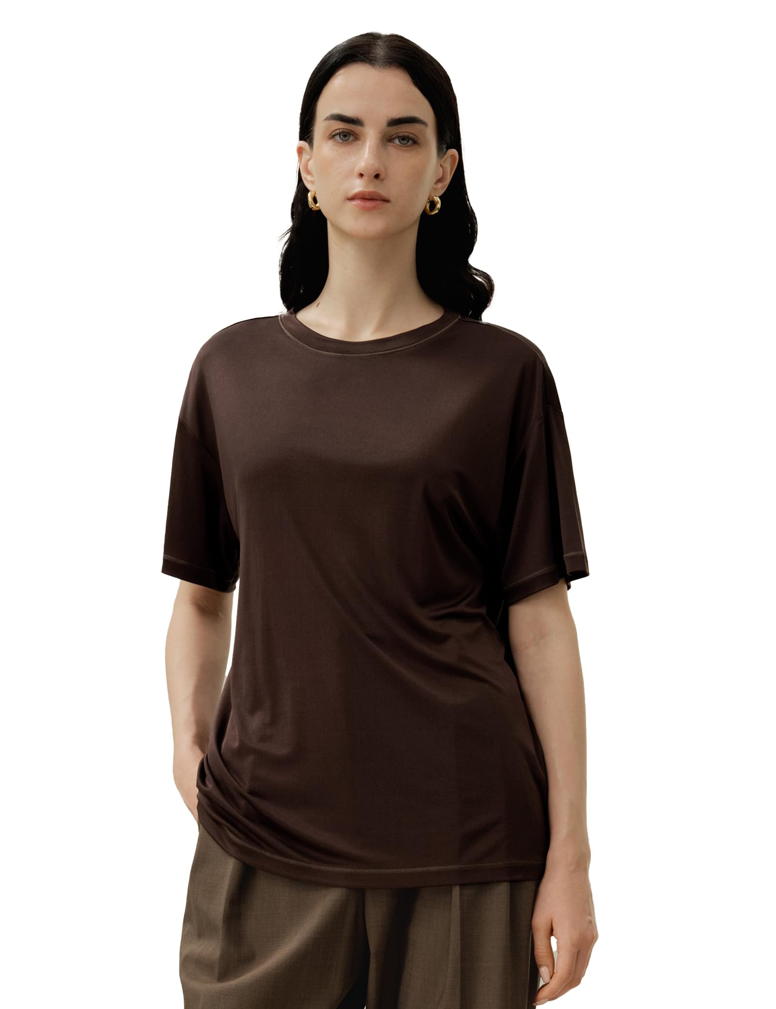 100% Silk Jersey Oversized T-Shirt