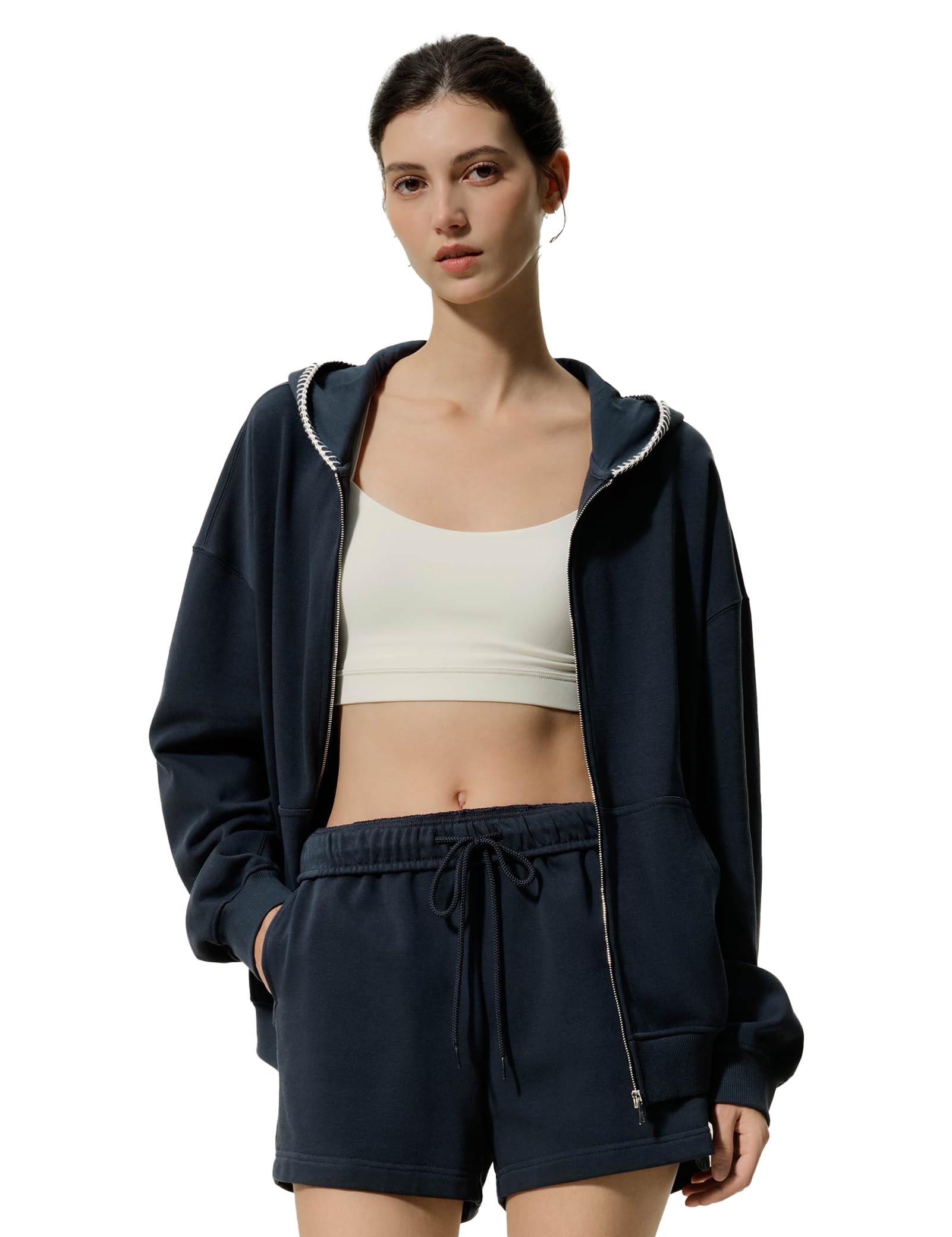 Silk Terry Oversized Zip-Up Hoodie