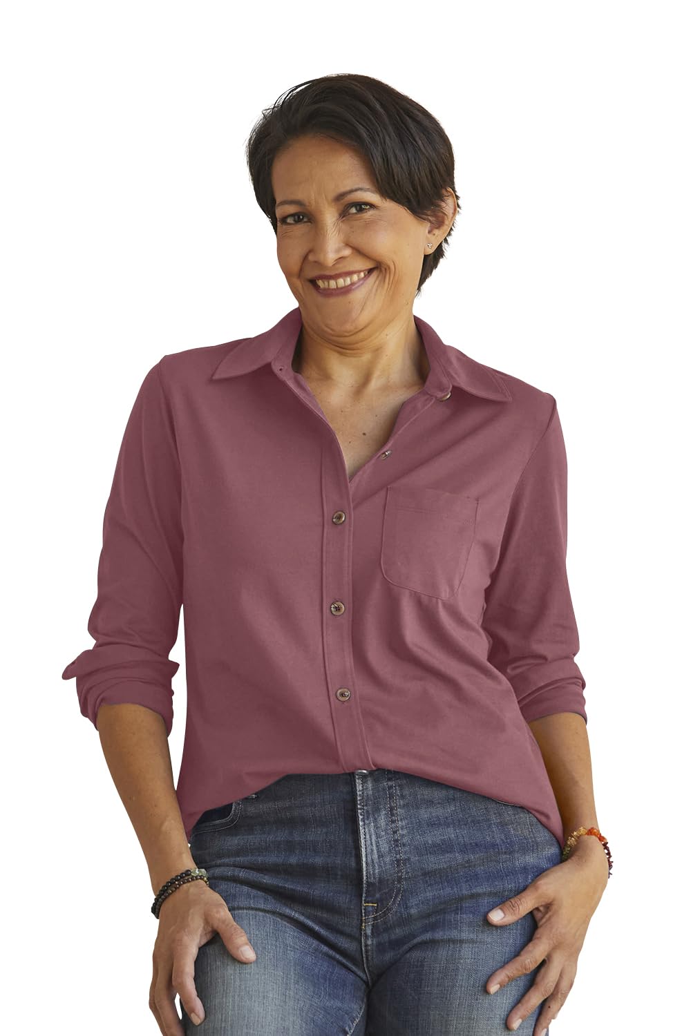Women's 100% Organic Pima Cotton Long Sleeve Shirt