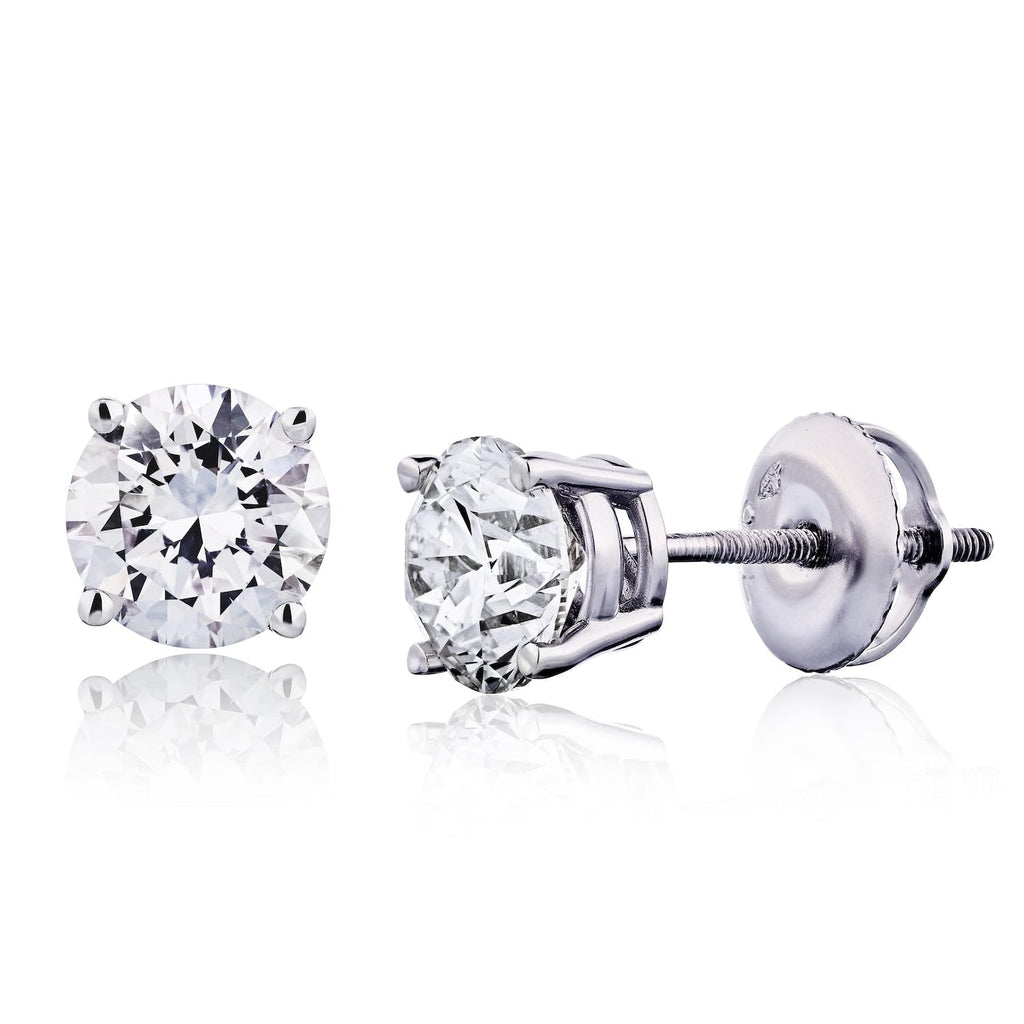 Certified Natural Diamond Stud Earrings in 14K Gold