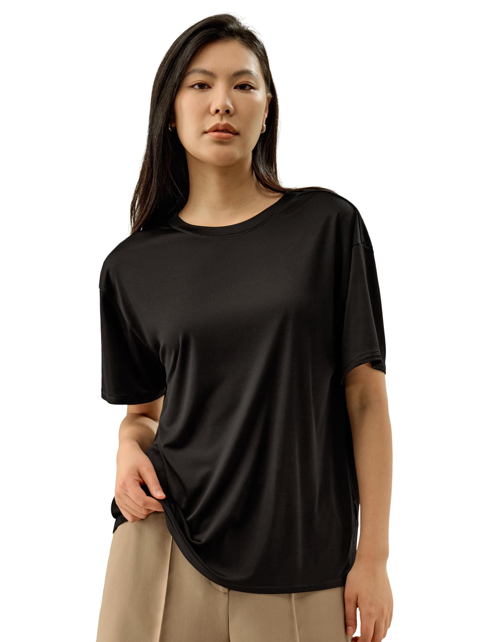 100% Silk Jersey Oversized T-Shirt