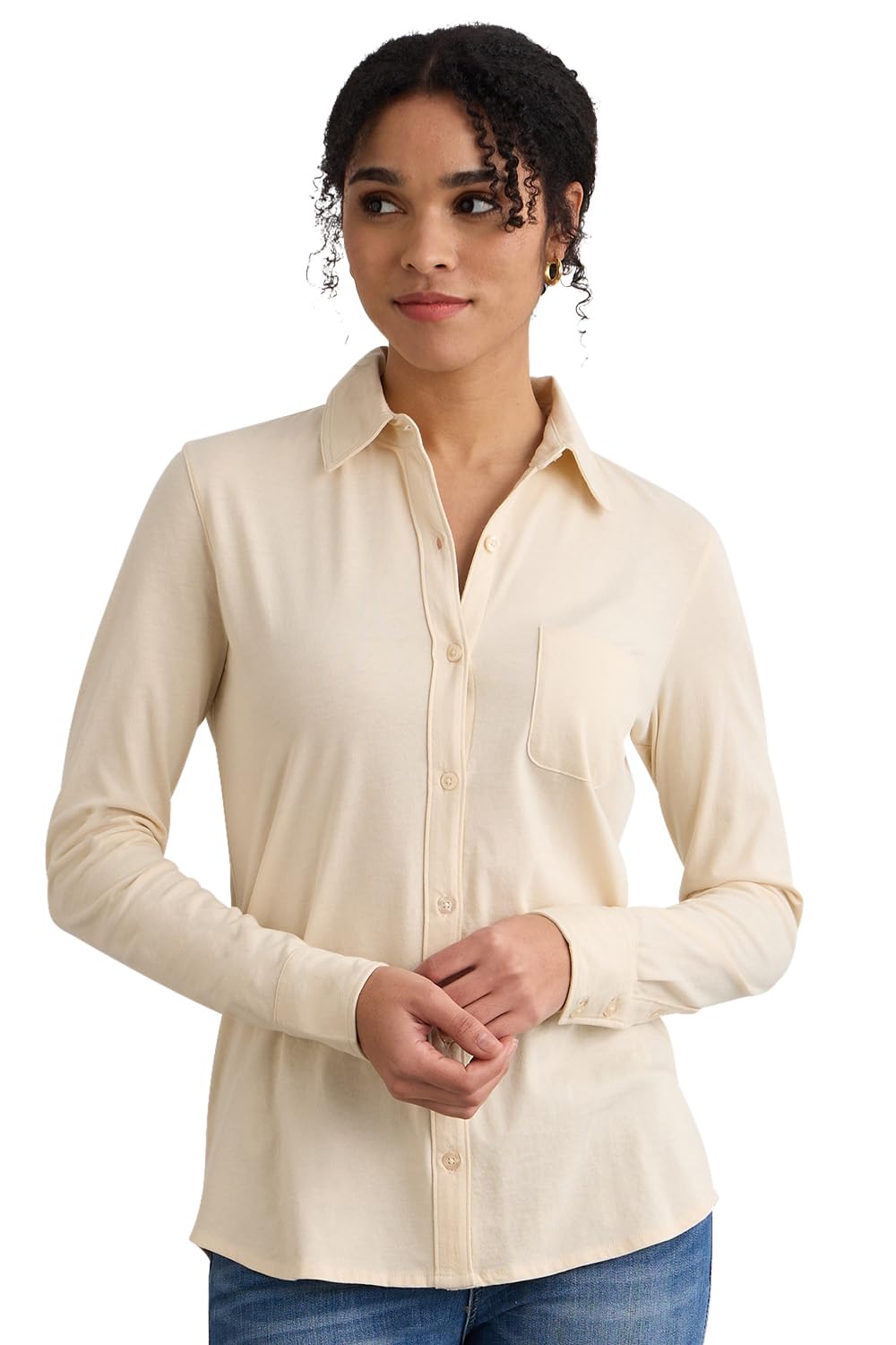 Women's 100% Organic Pima Cotton Long Sleeve Shirt