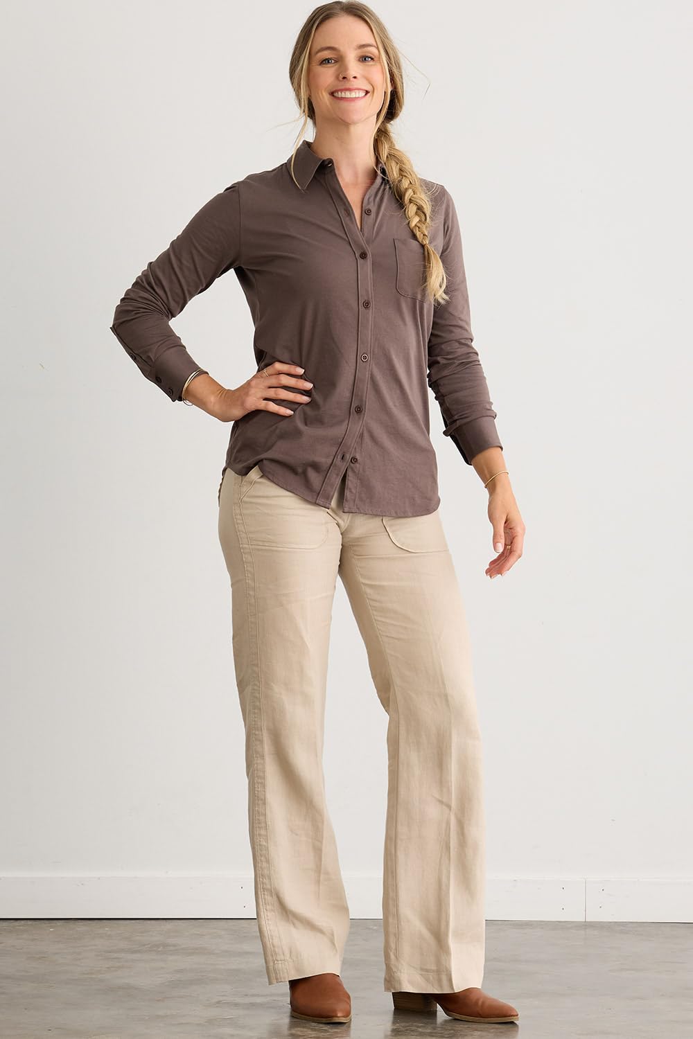 Women's 100% Organic Pima Cotton Long Sleeve Shirt