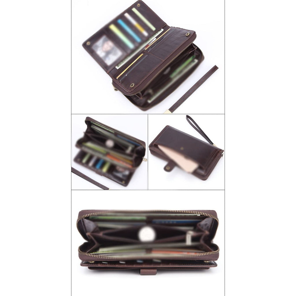 Men's Business Long Clutch Wallet and Phone Bag