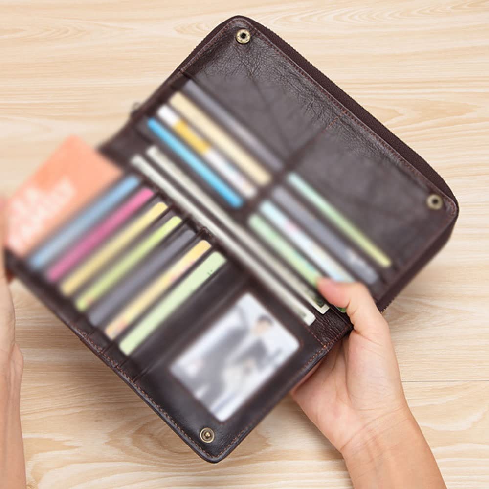 Men's Business Long Clutch Wallet and Phone Bag