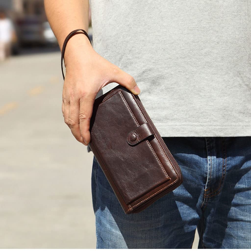Men's Business Long Clutch Wallet and Phone Bag
