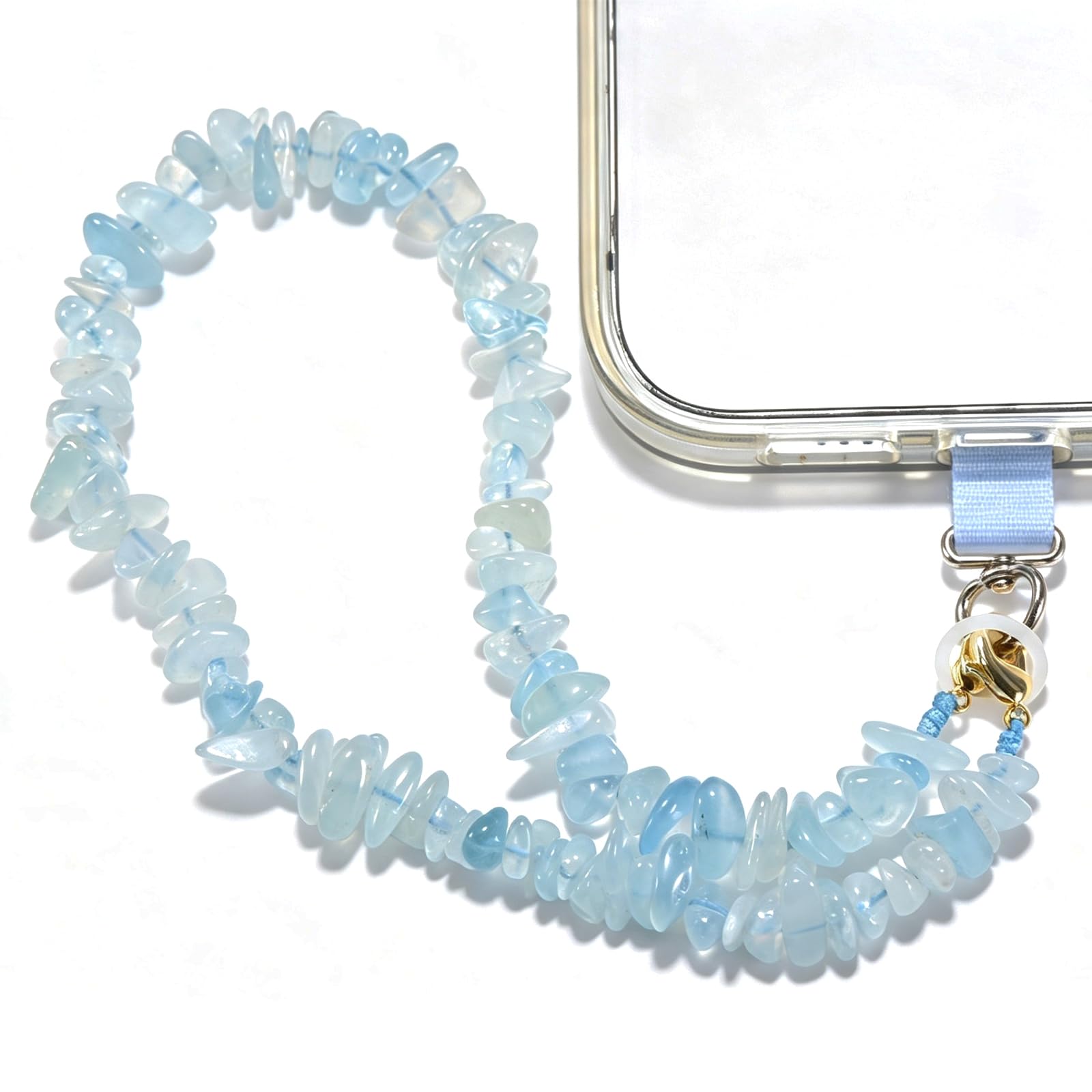 Aluckiss Stone Beaded Cellphone Wrist Strap Charm