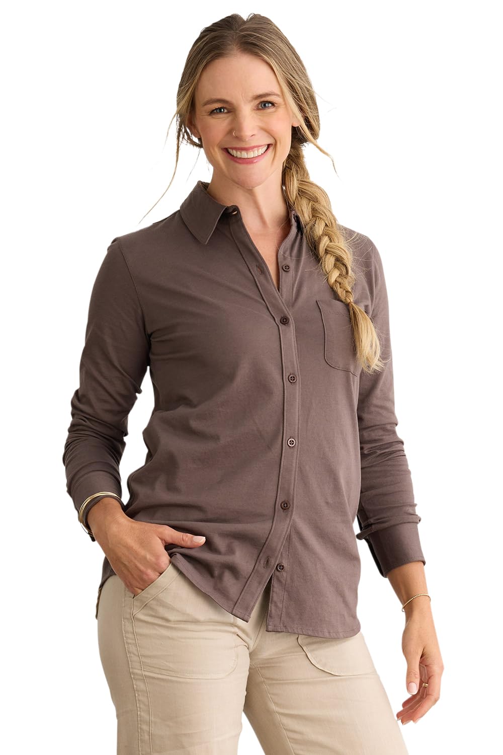 Women's 100% Organic Pima Cotton Long Sleeve Shirt