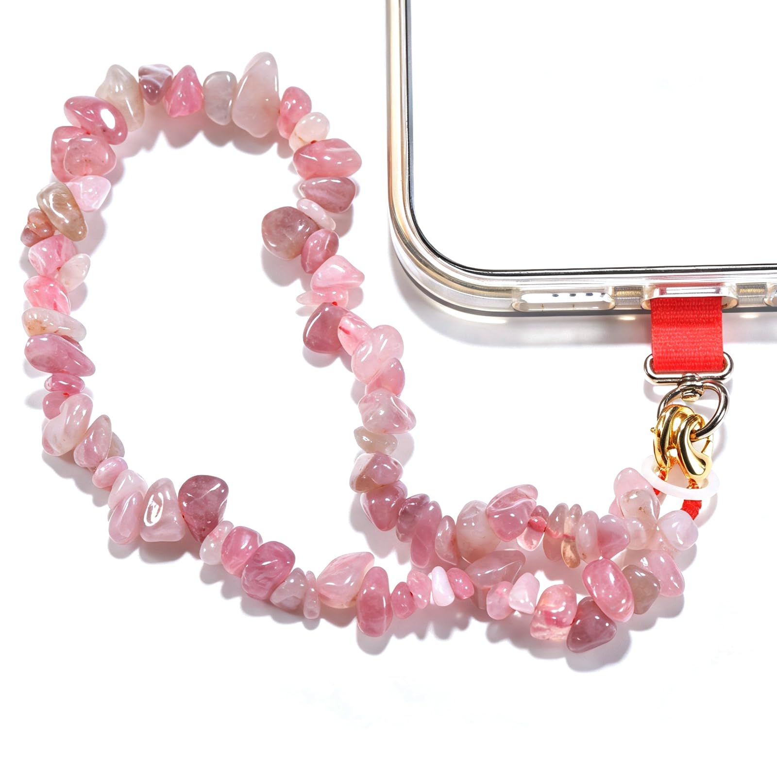 Aluckiss Stone Beaded Cellphone Wrist Strap Charm