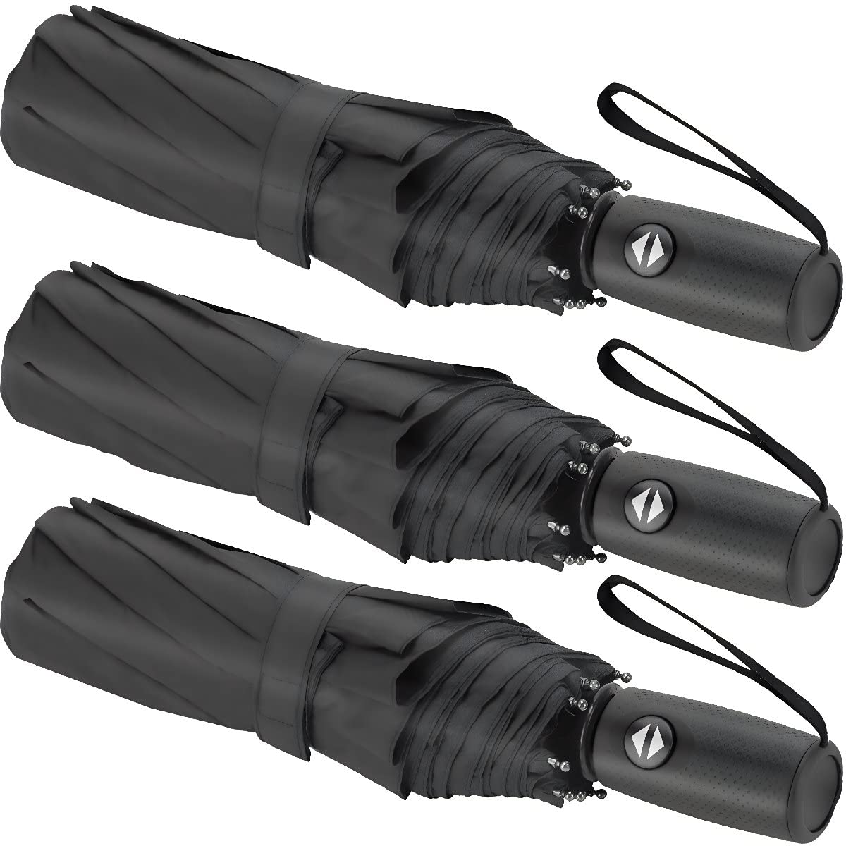 Liberty Imports Windproof Compact Travel Umbrellas (Pack of 3)