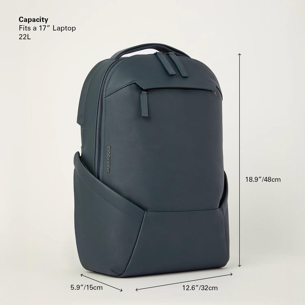 22L Waterproof Leather Laptop Backpack