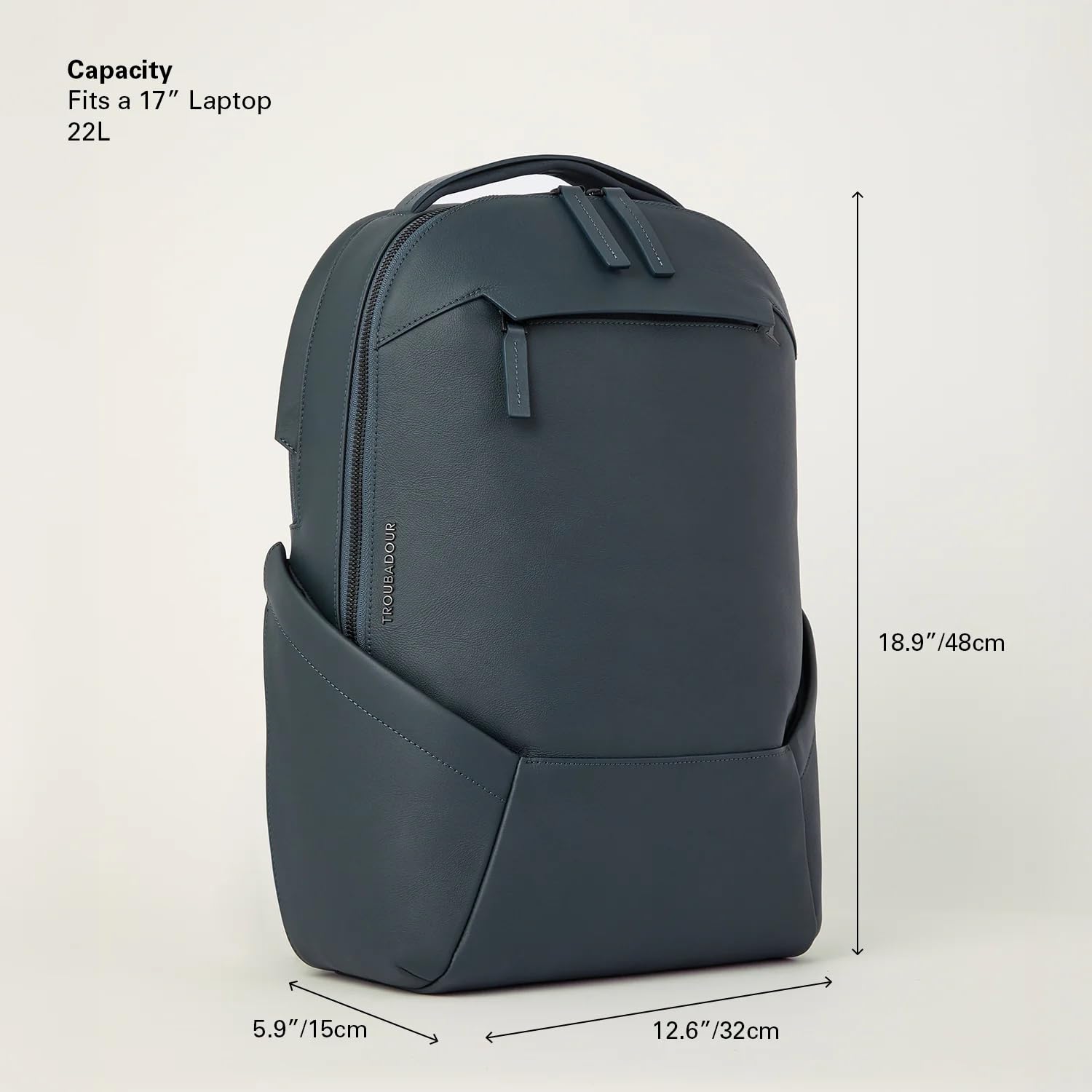 22L Waterproof Leather Laptop Backpack