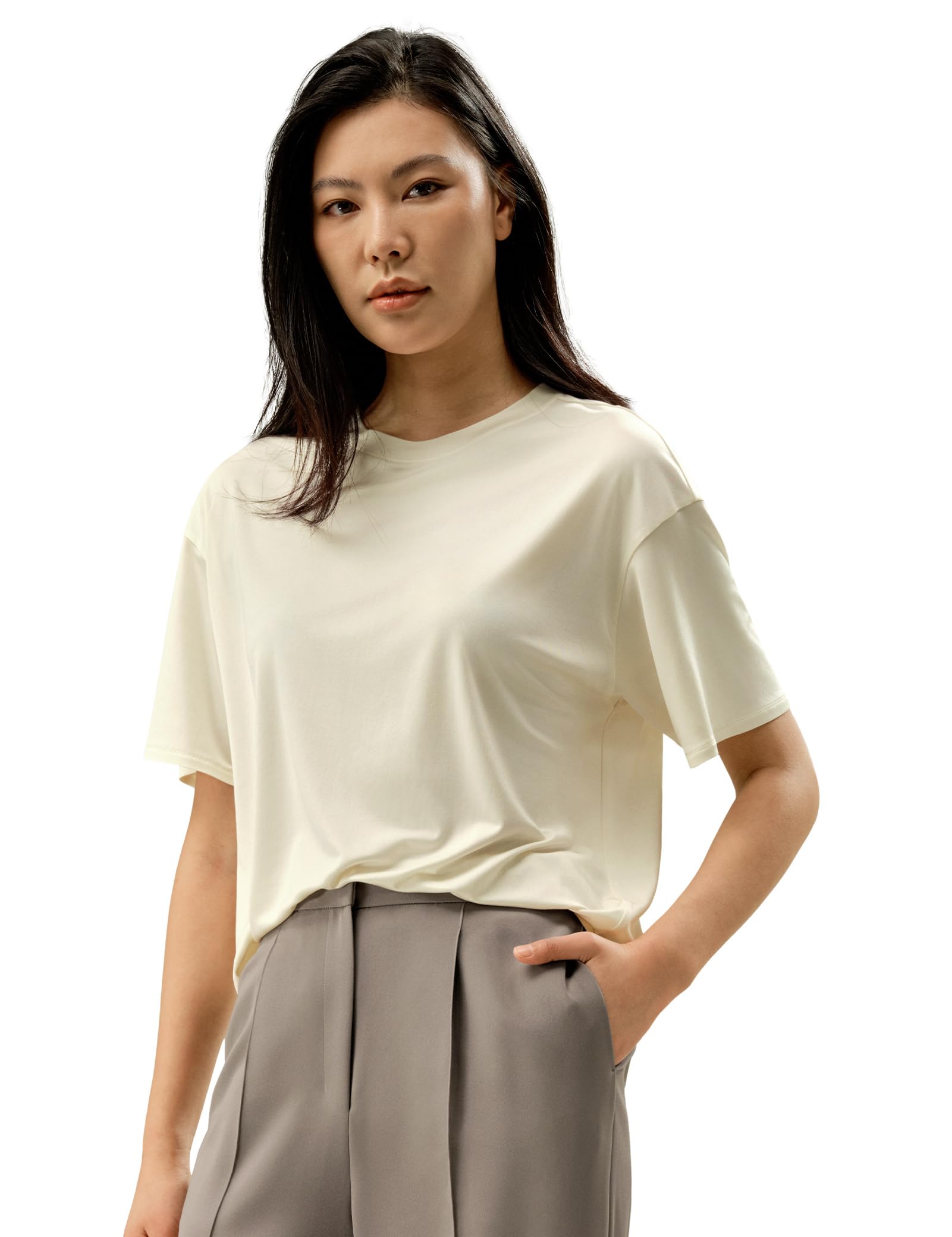 100% Silk Jersey Oversized T-Shirt