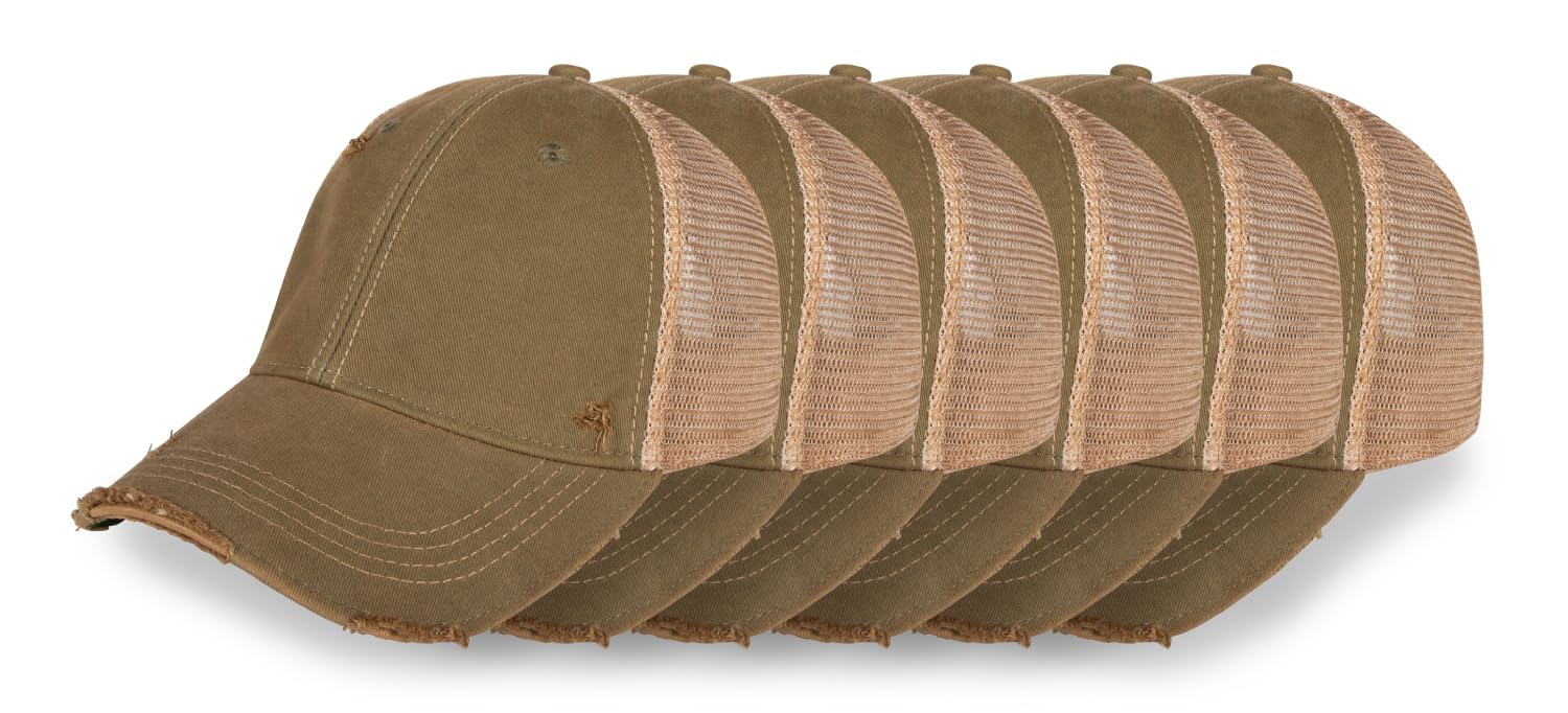 YPO Rhino ODM Vintage Distressed Mesh Back Trucker Hat