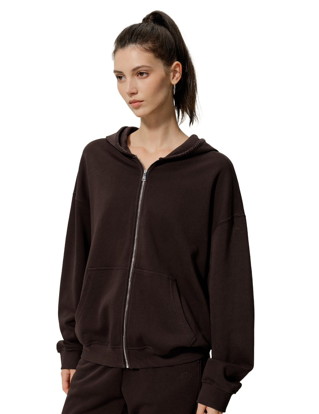 Silk Terry Oversized Zip-Up Hoodie