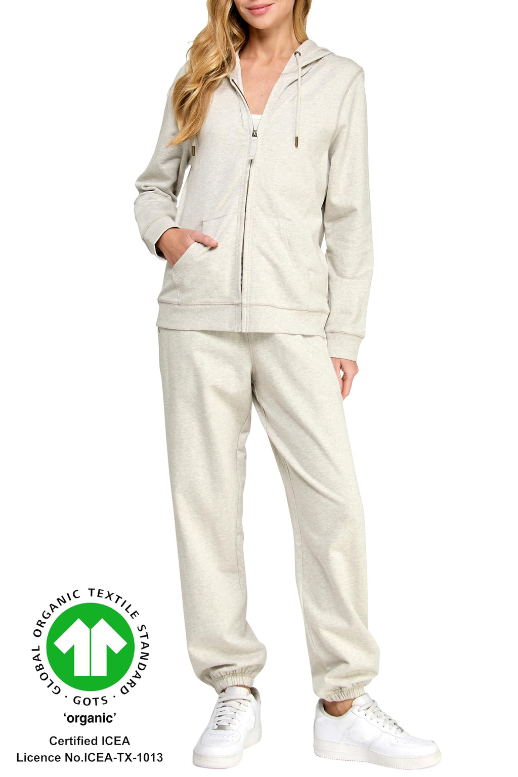 Women's 100% Organic Cotton Zip-Up Hoodie