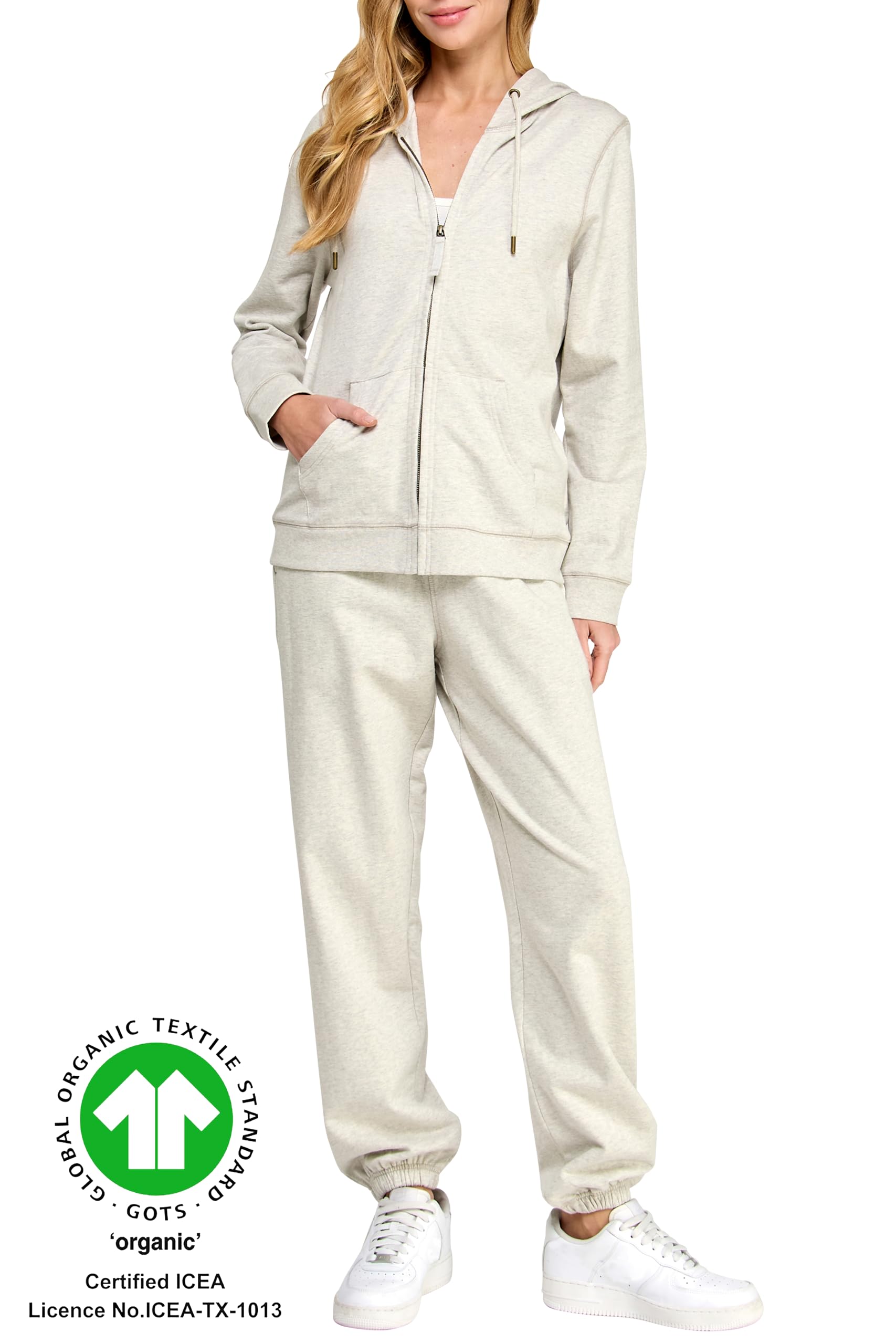 Women's 100% Organic Cotton Zip-Up Hoodie