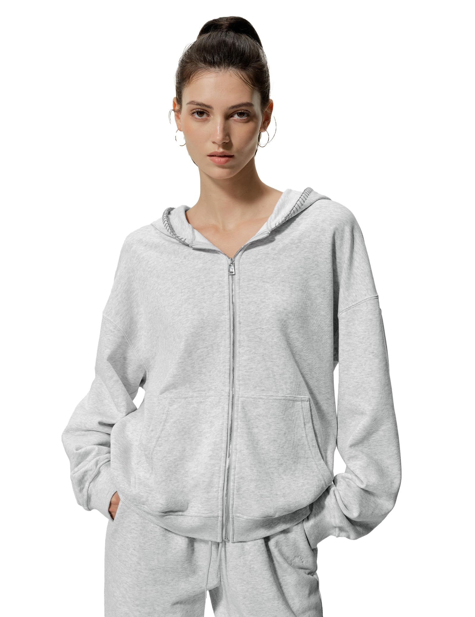 Silk Terry Oversized Zip-Up Hoodie