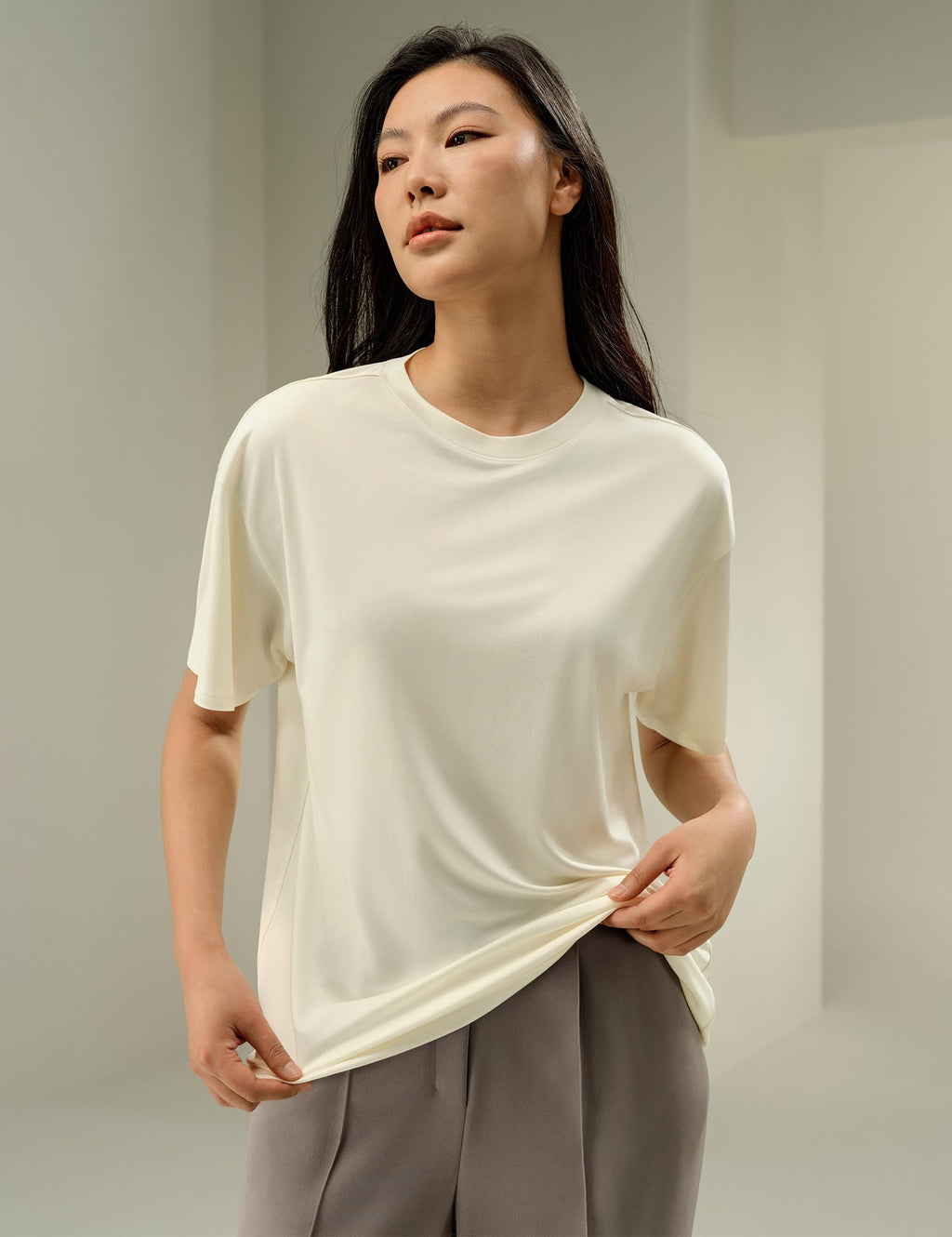 100% Silk Jersey Oversized T-Shirt