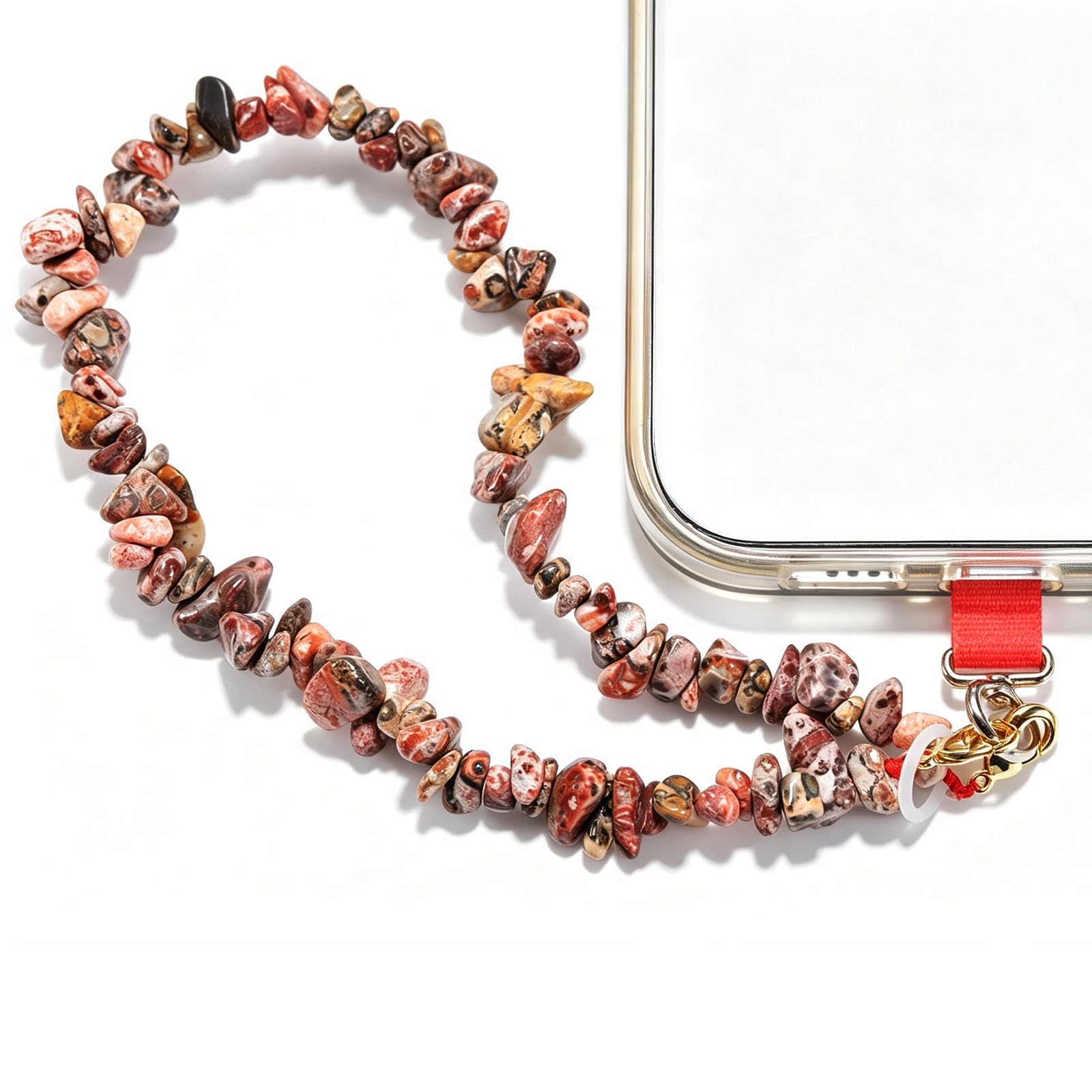 Aluckiss Stone Beaded Cellphone Wrist Strap Charm