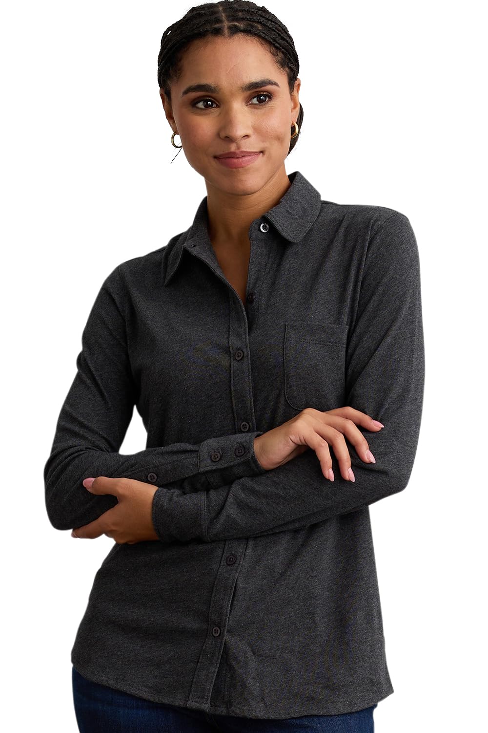 Women's 100% Organic Pima Cotton Long Sleeve Shirt