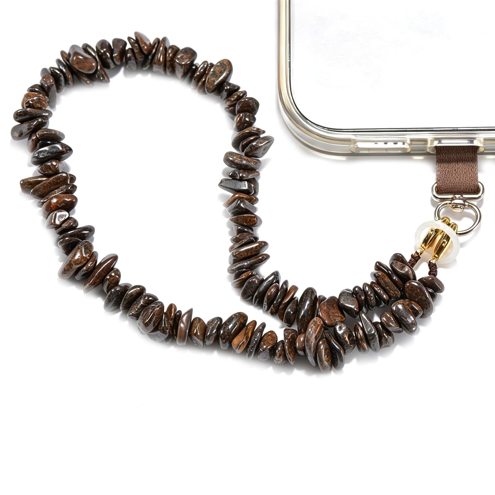 Aluckiss Stone Beaded Cellphone Wrist Strap Charm