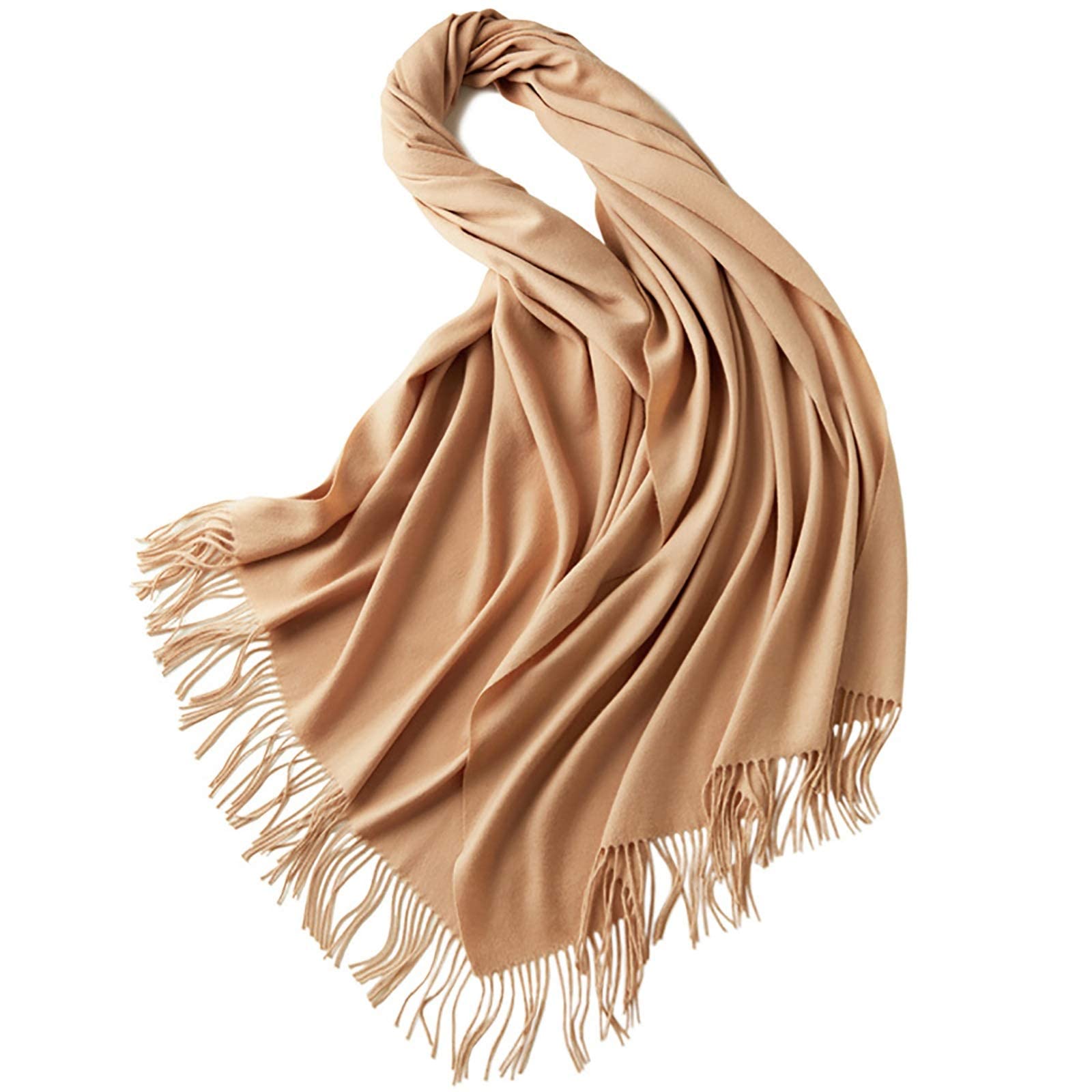Women's Solid Color Semi-Worsted Travel Blanket Scarf (220x70cm)
